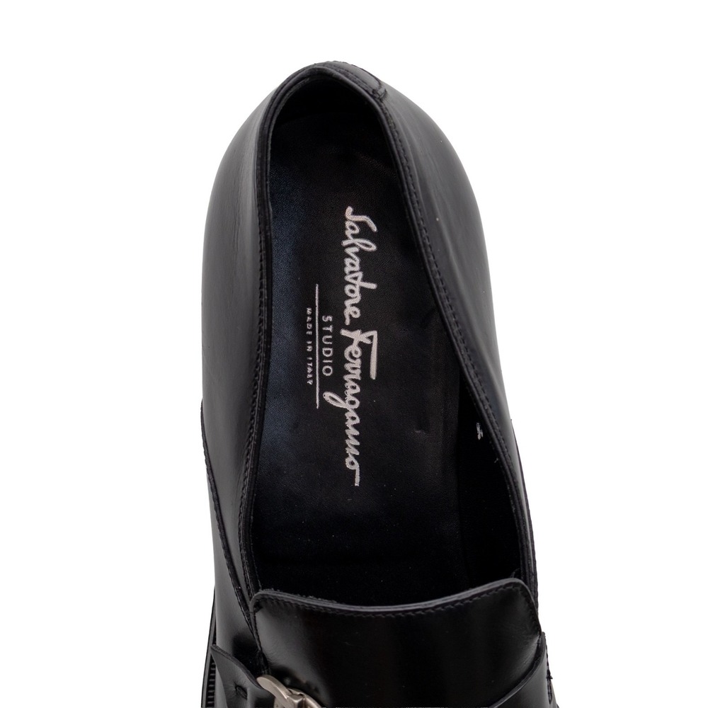 Vintage Salvatore Ferragamo Studio Black Horsebit Loafers Dress Shoes US 11 D - Picture 12 of 16